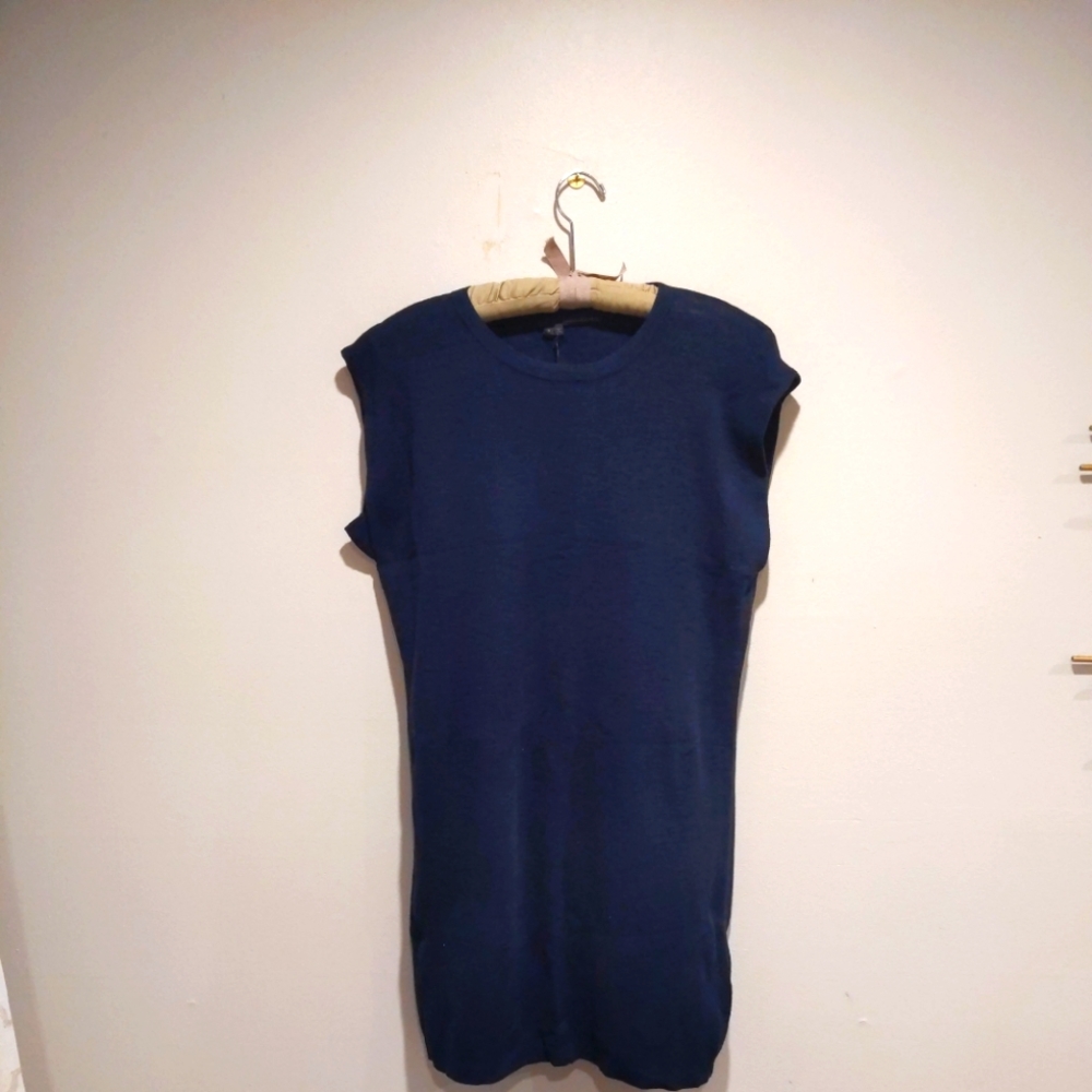 360 Sweater Dark Blue Knit 100% Cotton Knit Tunic - NWT